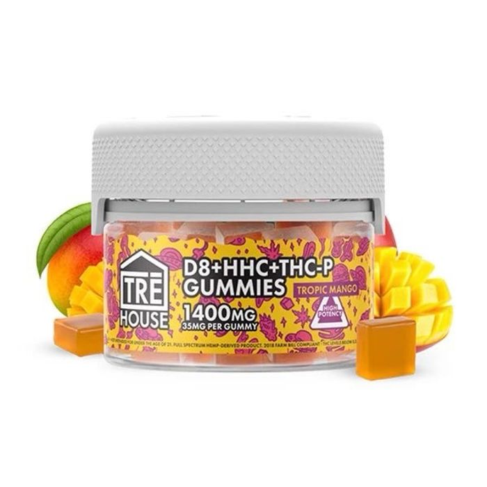 Tre House Gomas Tropic Mango D8 + HHC + THC-P - 40 Cores (1400mg)